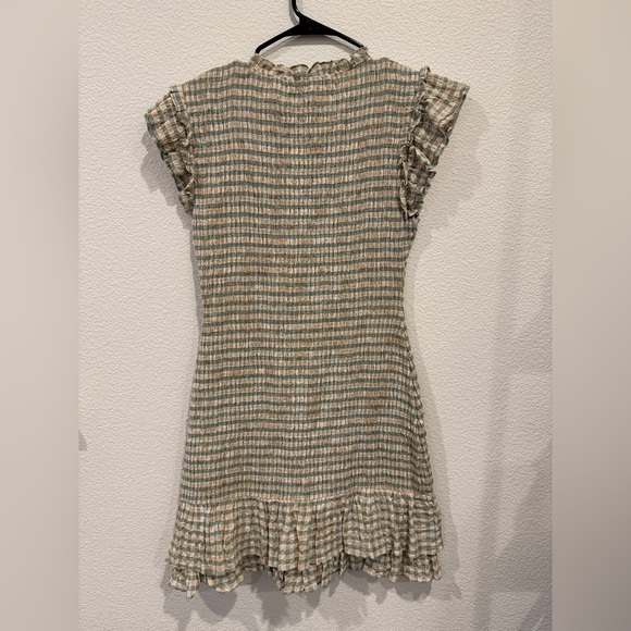 Veronica Beard Cici Smocked seasucker plaid mini dress - Picture 5 of 7